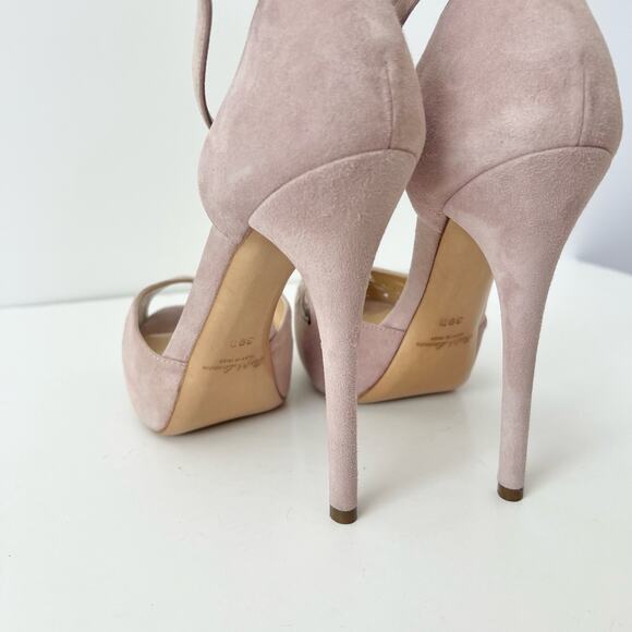 Ralph Lauren Collection Jebine Suede Platform Sandals Pale Pink Mauve | Size 39B - Picture 9 of 16